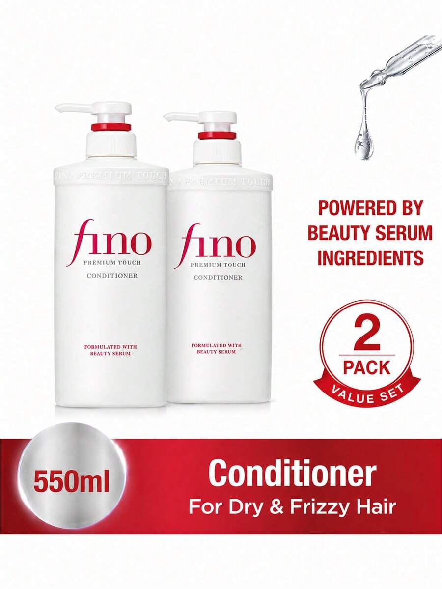 Fino 2件裝 Premium Touch 護髮素 550ml,含蜂王乳萃取,溫和清潔並滋養乾燥、毛躁、受損髮質,幫助減少斷裂與分叉,讓秀髮柔軟順滑亮麗,旅行必備,送給媽媽的完美禮物 - 護髮素 - 查看 1