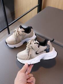 1 Pair Kids' Sports Shoes New Boys' Chunky Sneakers Summer Style - Khaki - View 4