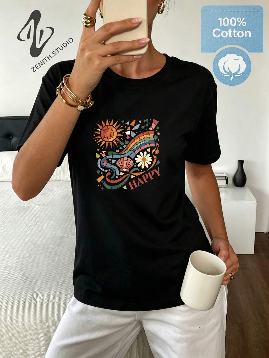 Women T-Shirts - 黑色 - 查看 1