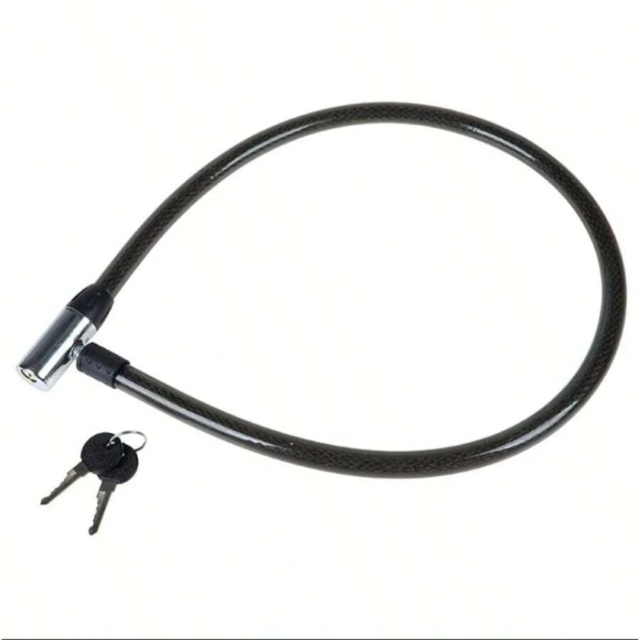 Cadeado Flexivel com Chave Alta Seguranca Cabo Aco Reforcado Trava Bike Portao Mala Resistente Duravel - Cadeado Flexivel - Visão 1