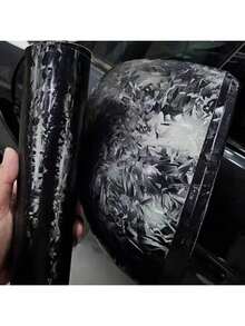 1 Roll Black Forged Carbon Fiber Color Change Car Wrap Film, Ice Crystal Shattered Carbon Interior Sticker, Excellent Stretchability, Built-In Air-Release Random Carbon Structure, With Air-Release Grooves, Low Installation Error Rate, New Personalized Carbon Texture Car Modification Sticker - One Size Fits All - View 7