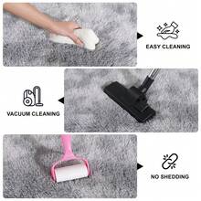 Soft Shag Rugs For Bedroom, Grey Fluffy Shaggy Rugs For Living Room, Luxury Modern Plush Carpet Girls Boys Room Dorm Indoor Home Decor, Upgrade Non-Slip - 淺灰色 - 查看 8