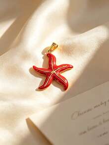 Multi-Style Korean Gentle Beach Style Stainless Steel Starfish DIY Pendant, Skin-Friendly And Sweat-Resistant, Multi-Color Gold-Edged Starfish, Detachable Multi-Layer Layering, Graduation Commemoration, Flower & Music Festival, Pool Leisure, Coastal Photography, Short Town Trip Accessory - Multicolor - View 7