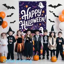 2D Flat Banner 1pc Day Of The Dead Theme Vintage Pumpkin Painted Backdrop, Suitable For Outdoor/Indoor Yard/Garden/Lawn Entrance/Porch Window Party Decoration Halloween Decoration - A - View 7