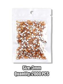 2000pcs/Pack 3MM Colorful Rhinestones, European & American Style 3D ABS Resin Flat Back Rhinestones, Shiny Nail Art Rhinestones, Multi-Functional DIY Colorful Rhinestones, Suitable For Nail Art DIY, Handmade Crafts, Phone Case Decoration - Multicolor - View 8
