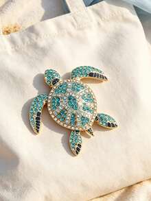 1pc Fashionable Vacation Style Heavy Rhinestone Starfish Seahorse Marine Life Brooch, Beach Holiday Accessory Gift For Best Friend - Multicolor - View 6