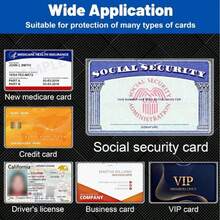 Ultra Clear Durable Waterproof Social Security Card Sleeves Soft SSN Medicare ID Debit Credit Index Card Protector Holder Storage - Transparent - View 3