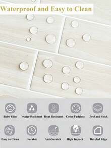 Apricot Stone Texture Waterproof 3D Textured Wall Panel DIY Tile, Removable Self-Adhesive Wall Sticker, Suitable For Kitchen Bathroom Backsplash And Holiday Decoration - White - View 8
