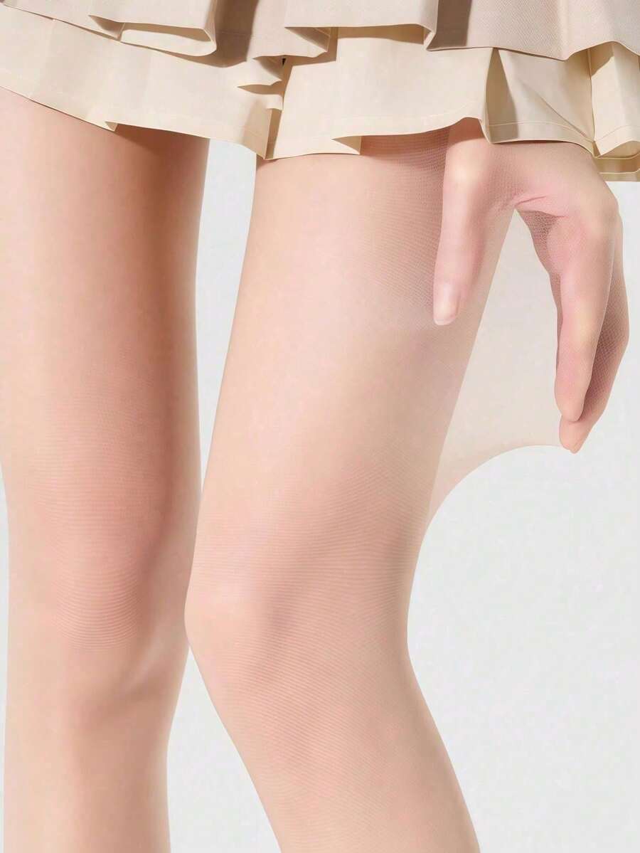 1 Pair Women's Sheer Nude Tights, Lightweight Stretch Pantyhose, Smooth Bare-Leg Look For Office, Brunch & Daily Wear - Multicolor - View 1