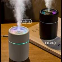 Humidificador Mini USB Portátil Difusor de Aromaterapia, Niebla Fina 360° Luz RGB Colorida Silencioso Humidificador Pequeño, Adecuado para Coche, Escritorio, Dormitorio - Mist - Ver 3