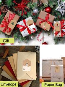100pcs Vintage Cartoon Animal Christmas Gift Tags, Penguin Polar Bear Tiger Santa Claus Snowman Christmas Tree, Holiday Special Offer Packaging, Christmas Gift Box, Winter Break Party Supplies, Christmas Party Supplies, Merry Christmas Decoration, Birthday Party, Handmade Gift Wrapping - Multicolor - View 10