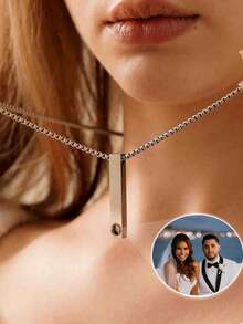 Customized Personalized Projection Photo Necklace For Men, Couples, Fathers And Boyfriends, Jewelry Gift For Halloween, Christmas - Multicolor-style 1 - View 9