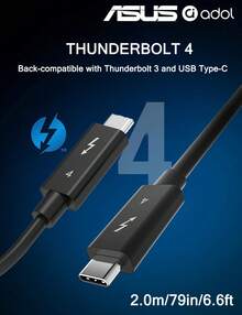 Kabel Data ASUS 240W Thunderbolt 4, Untuk USB C Tipe-C, Mendukung Transfer Data 40Gbps, Pengisian Cepat 240W, Mendukung Transmisi Audio/Video 8K/4K, Pengisian Cepat PD240W, Kompatibel dengan Kabel Data Pencermian Layar Macbook dan 17 ProMax - View 7