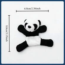 1/3/5/10pcs Cute Soft Panda Magnetic Fridge Magnets Decor - Oval Fabric Whiteboard And Refrigerator Decoration, Perfect For Gifts And Storage - Multicolor - View 4