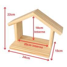 Presépio casa casinha em madeira maciça de pinus decoração natal natalina jesus cristão católico enfeite presente ceia - 1PC - Visão 5
