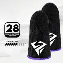 New Gaming Finger Sleeves, Ultra-Thin And Breathable, Beautiful Patterns, Suitable For Competitive Players - Black - View 5