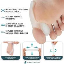 (1 par) Protectores de juanetes y esparcidores de dedos de los pies– Espaciadores de dedos de gel, protectores, correctores - Ver 3