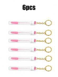 16pcs/8pcs/6pcs/4pcs/2pcs Portable Tube Lash Brush With Keychain, Rhinestone Handle Spiral Brow Brush, Eyelash Extension Grooming Tool, Mascara Wand With Dust-Proof Protective Tube Design, Portable Makeup Tool Suitable For Eyelash Extension Maintenance, Mascara, Eyebrow Pencil, Hairline Gel, Beginner Practice, Makeup Artist Look Creation Or Personal Daily Use - Multicolor - View 11