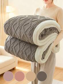 1pc Taffeta Trim Solid Color Plush Blanket, Super Soft Lightweight Comfortable Warm, Easy Care, Home Essential, Home Textile, Multiple Colors Or Sizes Available, Sofa Decoration, Room Decor, Back To School Multi-Purpose Blanket - Multicolor - View 10
