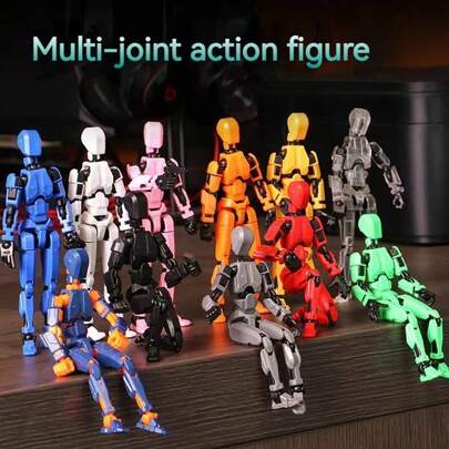 1pc New Lucky 13 Multi-Joint Movable Action Figure Boy Girl Assembly Stress Relief Figurine Model Ornament Toy (Random Color) - Birthday Gift - Christmas Gift - Party Gift - Best Gift - Birthday Gift Or Party Filler - Travel Portable Stress Relief Toy