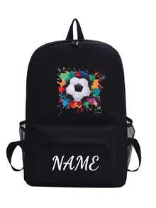 This Spacious And Lightweight Soccer Print Backpack Is Perfect For School, Work, And Leisure. It Features Adjustable Shoulder Straps And... - Multicolor - View 22