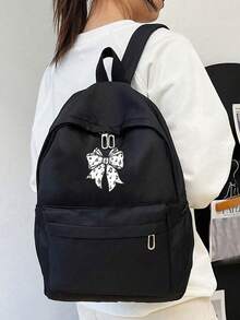 Musical Note Bowknot Print Backpack, Simple Fashion Large Capacity Casual Commute Backpack, Laptop Bag Travel Backpack Back To School Essential Suitable For Middle School, High School And College Students - Multicolor - View 6
