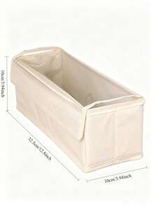1pc White Foldable Sock Storage Box, Fabric Cabinet Organizer With Dust Cover, Baby Essentials, Newborn Necessities, Storage Organizer Box - Multicolor - View 3