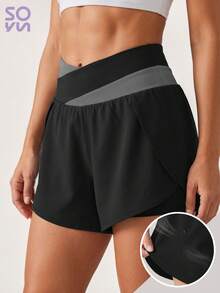 Soyun New Women's Sports Outdoor Shorts With Inner Lining Summer - Black - View 7