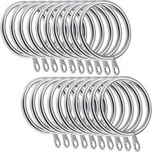 Anillos para Colgar Cortinas de Metal con Ojales para Cortinas, para Cortinas y Varillas, 38 mm de Diámetro Interior, 20 Unidades (Plateado) - 1PC - Ver 1