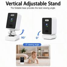 New 2.8 Inch Video Baby Monitor, Indoor Wireless Surveillance Camera, VOX Mode, Three-Color Ambient Light, Infrared Night Vision, Two-Way Talk, Lullaby Monitor - White - View 8
