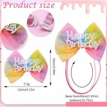 2pcs Birthday Hat And Bandana Set, Suitable For Small And Medium Dogs, Ideal Pet Birthday Celebration Set - Multicolor - View 3