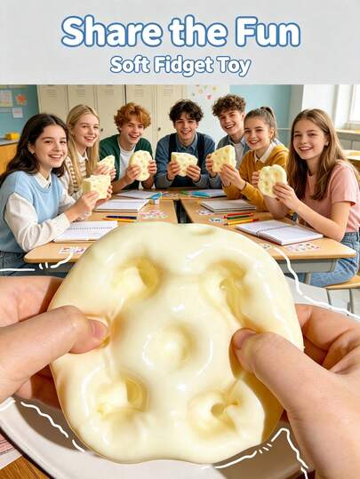 Slow Rebound TPR Cheese Ball Squeeze Toy, Large Spherical Realistic Bread Texture, Suitable As Birthday, Christmas, Halloween And Easter Gifts