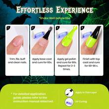 Beetles 1PCS 15ML Halloween Glow In The Dark Gel Nail Polish, Neon Lemon Yellow Soak Off UV LED Gel For Pumpkin, Flame, Slime & Spooky Nail Art - 1PCS 15ML Halloween Glow in the Dark - 查看 7