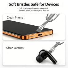 Pin Pelepas Kartu SIM Portabel 2-in-1 dengan Sikat Pembersih Lembut, Desain Gantungan Kunci Paduan Aluminium Mini Multifungsi Port Pengisian Daya Pembersih Debu untuk Ponsel & Earbud Nirkabel, Oranye - Oranye - View 5