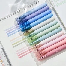 12入莫蘭迪色螢光筆，柔觸感、耐褪色、水性墨水、圓筆尖，適用於辦公用品、書寫與標記、筆記本與素描 - 12支裝 - 查看 9