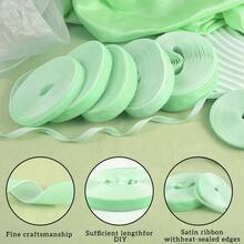 6/10/15/20/25mm Light Green Flocked Ribbon Mixed Sizes 5 Yards Vintage Flocked Satin Ribbon Suitable For Christmas Tree Decoration, Gift Wrapping, Bouquet Tying, Wedding Decor And Various Handmade DIY Crafts - View 6