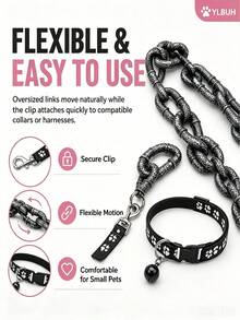 Dog Paw Chain Leash, Lightweight Large Chain Leash, Plastic Faux Iron Chain, Visually Strong And Heavy, Puppy/Kitten Photo Prop, Suitable For Fashionable Pet Owners - Multicolor - View 7