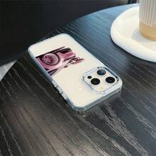 1 pieza Funda de teléfono con patrón de carreras negro & plateado compatible con teléfonos Apple - Multicolor - Ver 4