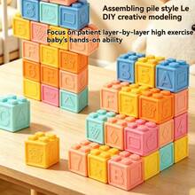Children's DIY Soft Building Blocks Toy Set, Large Size Stacking Blocks, Parent-Child Interactive Play, Hand-Eye Coordination Training, Gift For Boys And Girls - Multicolor - View 4