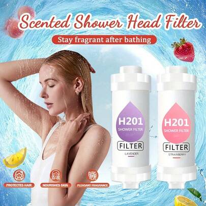 Aromatherapy Shower Head Filter Pre-Filter, Removes Chlorine And Purifies Skin, 1pc, Scented, Round Plastic Material