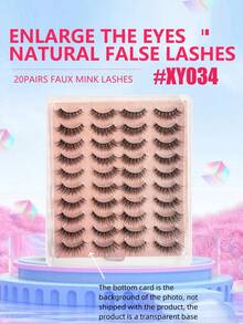 20 Pairs 5D False Eyelashes, Outer Corner Extended Style, Silk Material, Charming Natural False Eyelashes, Doll False Eyelashes, Faux Mink False Eyelashes, 20 Pairs Outer Corner Extended Style - Forever Feather - View 7