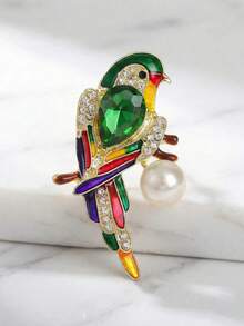 Fashion Parrot Brooch, Suitable For Party Wear, Funny Goose Brooch, Interesting Briefcase Goose Brooch, Suitable For Jacket And Backpack - Green - View 2
