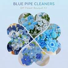 572pcs Blue Green Tubular Cleaning Sticks, Soft Material, Dense And Thick, For Making Flowers, Roses, Small Roses, Blue Roses, Trees, Bouquets, Animals, Plants And More, Suitable For DIY Craft Enthusiasts, Graduation Gifts, Back To School, Office Supplies, Home Decor, Creative Packaging, Holiday Gifts, Birthday Gifts, Multi-Color Soft Sticks DIY Craft Materials - Teal - View 8