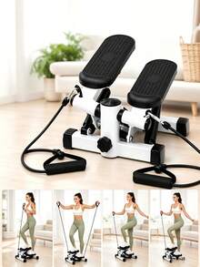 Stepper With Anti-Slip Pedals And Dual Hydraulic Silent System; Equipped With Resistance Bands For Full-Body Workouts, Enabling Home Aerobic Fat Burning And Shaping Hips, Legs And Arms - Random Color - View 1
