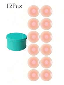 2/12pcs Reusable Invisible Seamless Nipple Covers, Non-Slip, Suitable For Various Occasions - Baby Pink - View 9