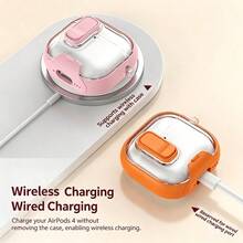 1 buah Casing Ponsel/Penyangga Earphone Transparan dengan Tutup Terbuka dan Warna Kontras, Kompatibel dengan Apple 4 Earbud Bluetooth Nirkabel, Transparan dengan Pelindung Lembut untuk Switch Pro 2 - Clear - View 4