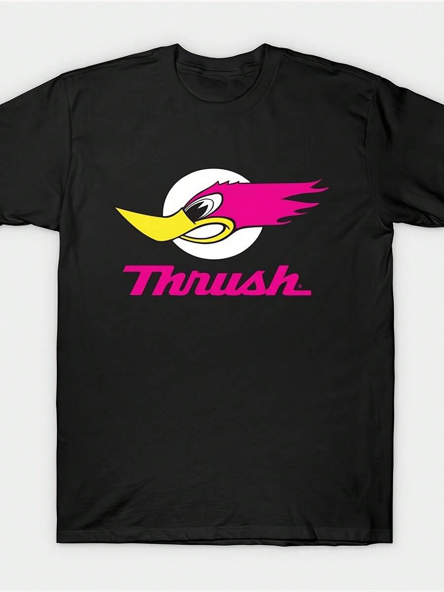 Tops Hummingbird Racing Logo Lightweight Breathable Event Collection Loose Short-Sleeve Men's And Women's Summer T-Shirt - 黑色 - 查看 1