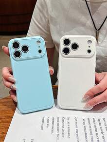 Y2K Cute Candy Color Phone Case Compatible With IPhone 17 Pro Max 17 Pro 16 14 13 Pro Max 14 15 16 Plus 17 Air Solid Color Camera Protection Back Cover - Blue - View 3