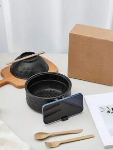 1 Set Mangkuk Ramen Microwave dengan Sumpit, Garpu, dan Sendok, Perlengkapan Penting untuk Asrama Mahasiswa dan Apartemen - MultiWarna - View 4
