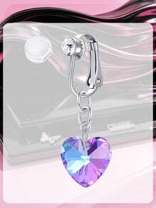 Fake Belly Piercing Butterfly Crystal Stone Fake Belly Ring For Women,Fake Belly Button Piercing Clip On Belly Button Rings,Fake Navel Non Piercing - Silver - View 8